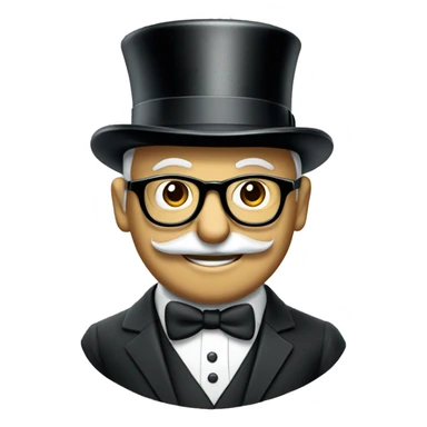 monopoly man  with glasses and hat sticker