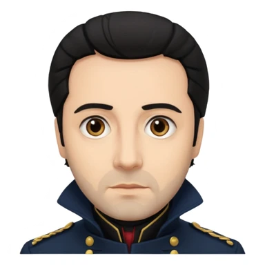 Javert From Les Miserables with light skin, brown eyes, Black Hair, black outfit sticker