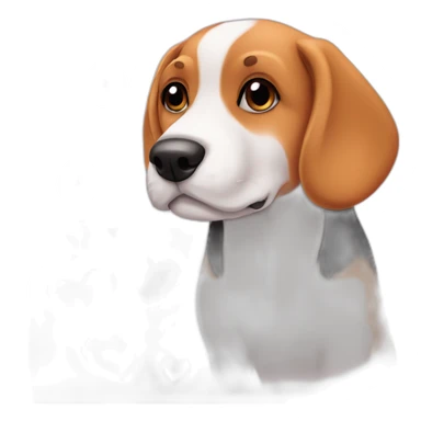 Beagle dog in love with hearts sticker