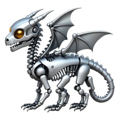 A skeleton robot dragon tiny cute sticker