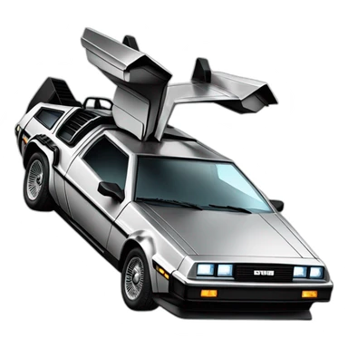 flying delorean accelerating into the future sticker