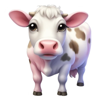 Mini cow cute super fat and cute and adorable pink mix blue and mix gray and mix red sticker
