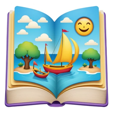 a story picture foldable book sticker