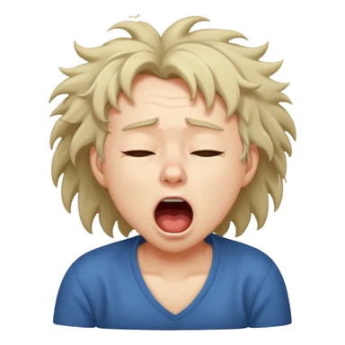 yawning sleepy character sticker