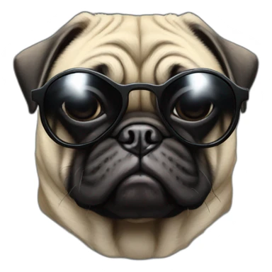 A cyberpunk pug wearing black sunglasses  sticker