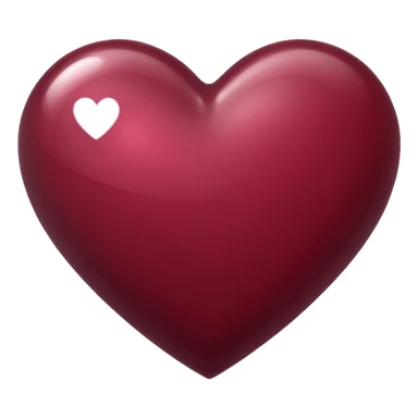 burgundy heart with a glossy shine sticker