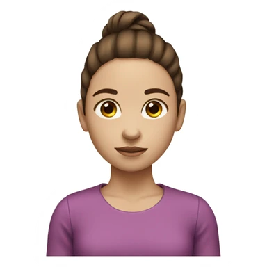 girl with brown hair pony tail no eyes mouth or nose sticker