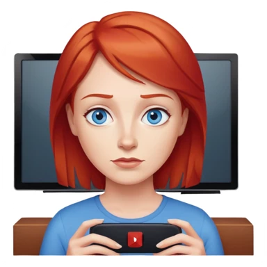 Mom with blue eyes and red hair watching netflix on tv sticker