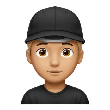 Boy wearing black cap backwards  sticker