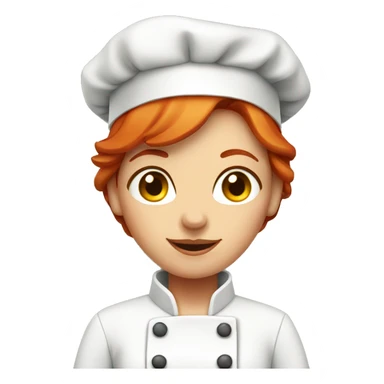 red haired female chef sticker