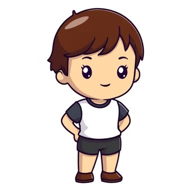 a girl with brown short hair sticker