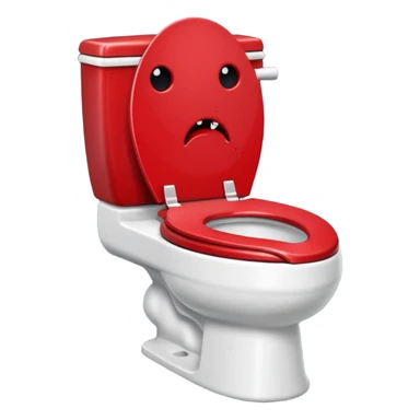evil red toilet sticker