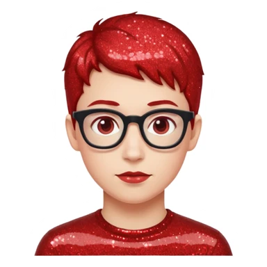glitter red nerd sticker