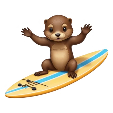 otter playing video games on a surfboard  sticker