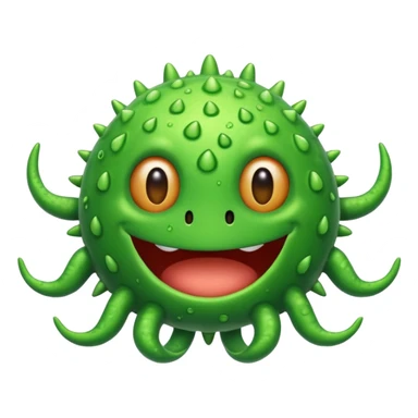 smiling green virus sticker