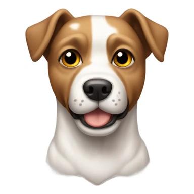 Perro raza bretón de color blanco con manchas marrones  sticker