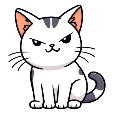 Cat looking disgusted and annoyed  sticker