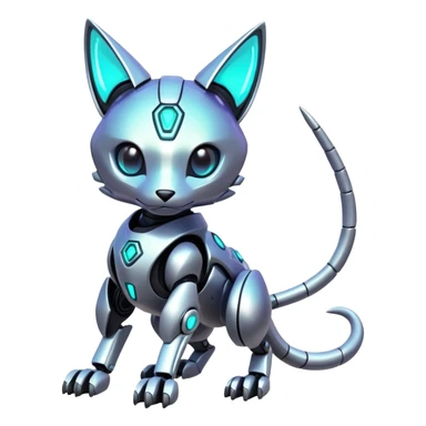  exotic tropical iridescent cyber-Protogen-Fakémon-Pokémon-Vernid-robot-feline-creature sticker