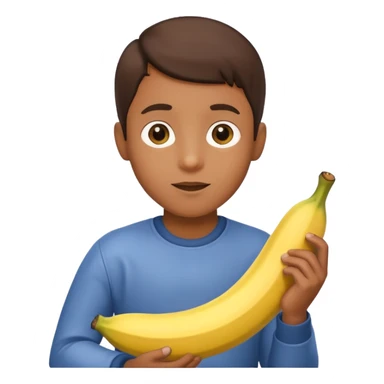 Brown boy with banana  sticker