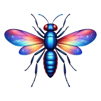 glitter red and blue firefly sticker