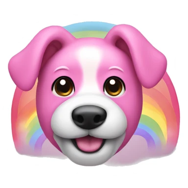 Pink dog with rainbows sticker