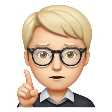 Need with glasses trying to make a point sticker