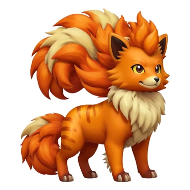 Vulpix-Arcanine-Fakémon-hybrid-creature (full body)  sticker