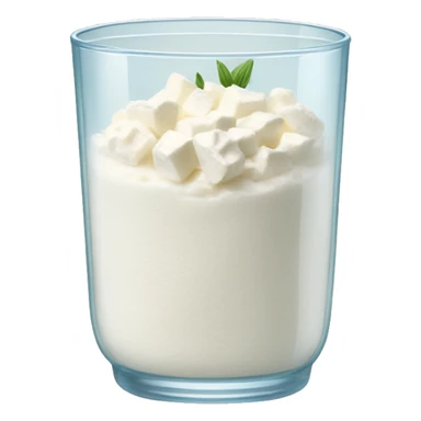 Cottage cheese in a glass cup sticker