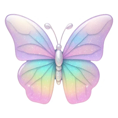 Pastel sparkly glittery iridescent glass crystal butterfly sticker