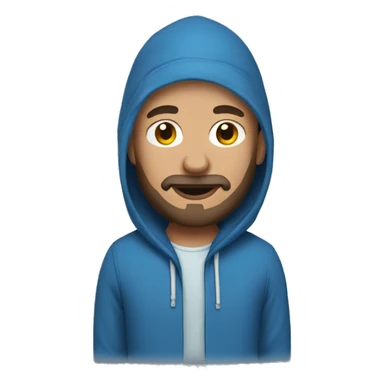 bald man in Blue hoodie 3 days beard sticker