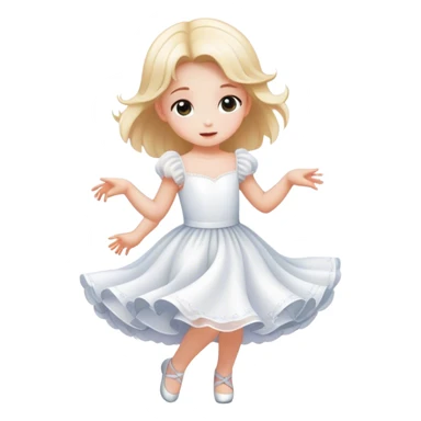 Dream wonderland, in which there is a little girl wearing a white dress, dancing sticker