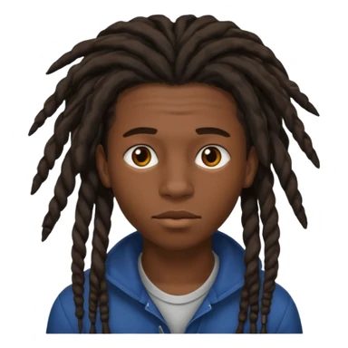 Une homme de 17 ans il a la peau noir foncé , des lèvres pulpeuses et un regard nonchalant. Il a un des locks sticker