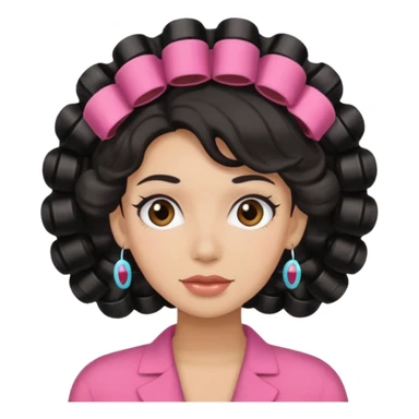 hair with hair rollers sticker