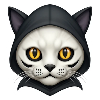 Grim reaper cat head sticker