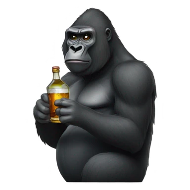 Gorilla drinking liquor sticker
