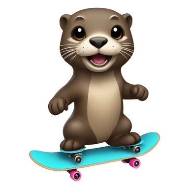 otter skate boarding sticker