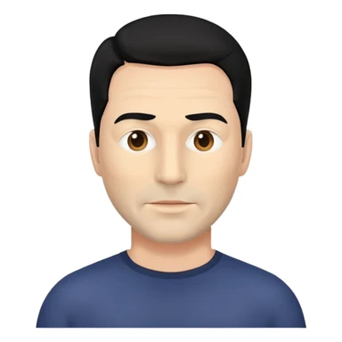 full face mask, shoulders, black hair, creepy man, 50 years old sticker