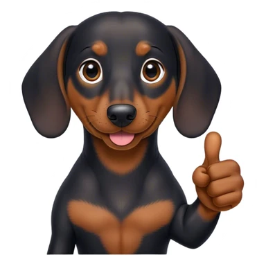 black dashound thumbs up sticker