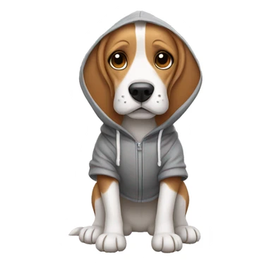 Beagle dog wearing a hoodie  sticker
