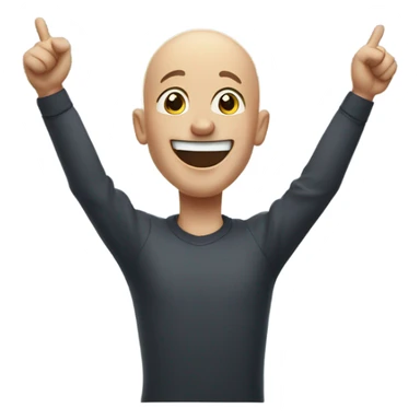 Bald man excited sticker