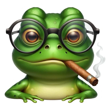 Frog wearing glasses smoking a cigar  sticker
