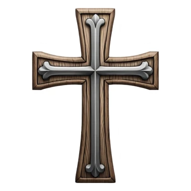 a black and white detailed cross sticker