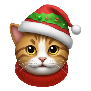 cat wearing a christmas hat  sticker