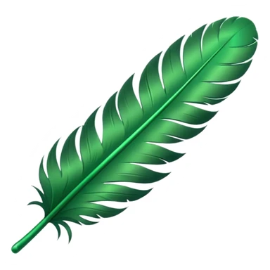 Green feather sticker