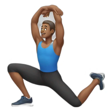stretching man sticker