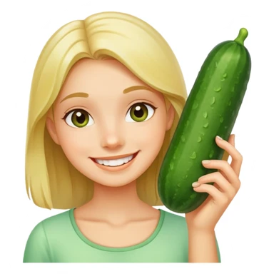 Girl with cucumber or doing skincare sticker