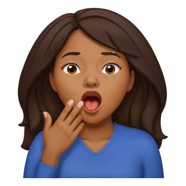 black woman Yawning with Hand on Mouth, sticker