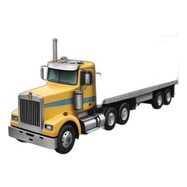 Two semi trucks, one driving over the other one sticker