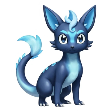 Shiny icy iridescent Pastel Nebulae Salandit-Meowstic-Umbreon-Fakémon-hybrid-creature (full body)  sticker