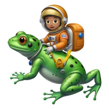Astronaut riding frog sticker